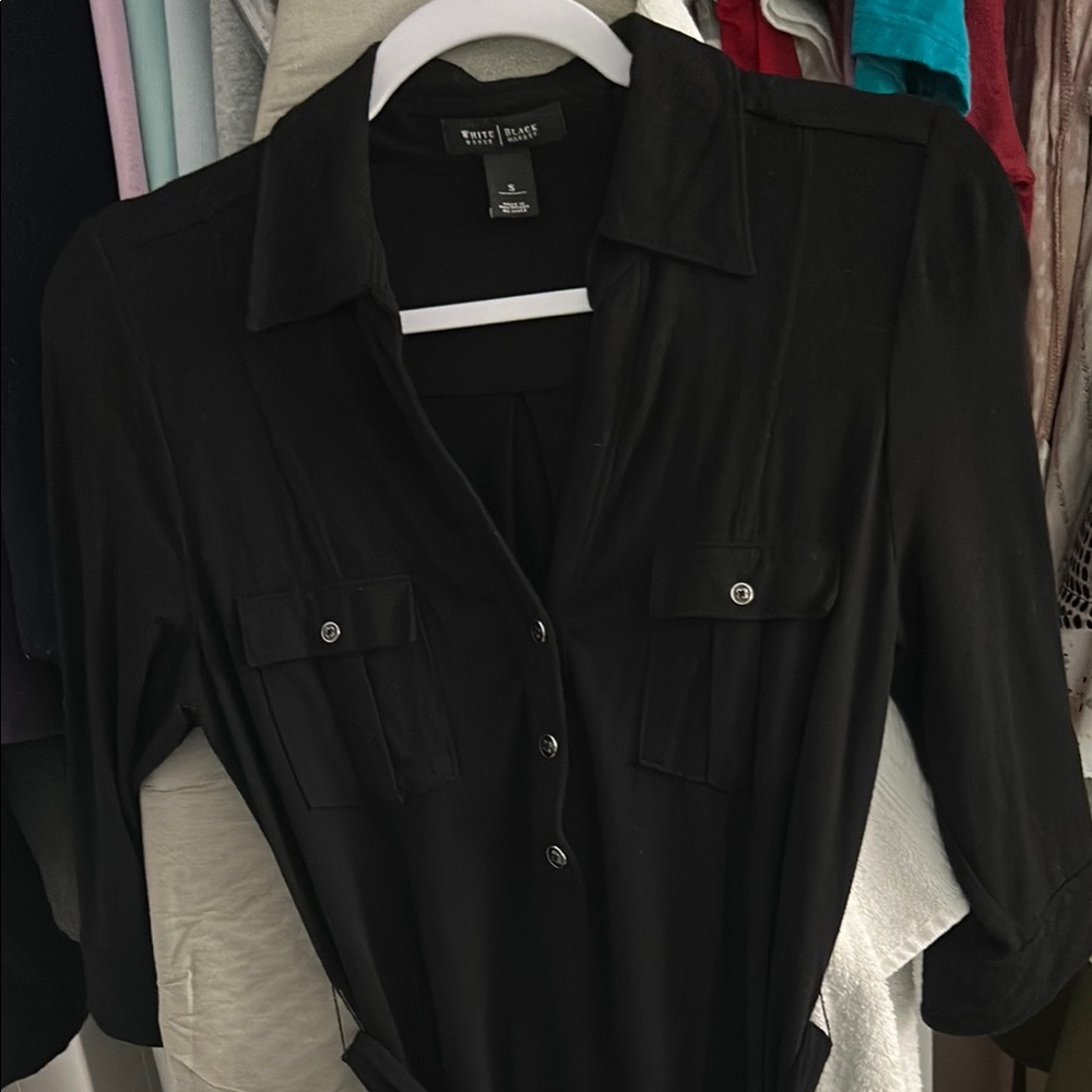 Theory Black Button-Up Women's Top